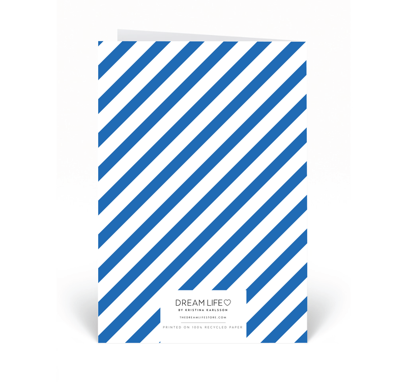 Personalised Card - Happy Birthday - Stripe - Blue