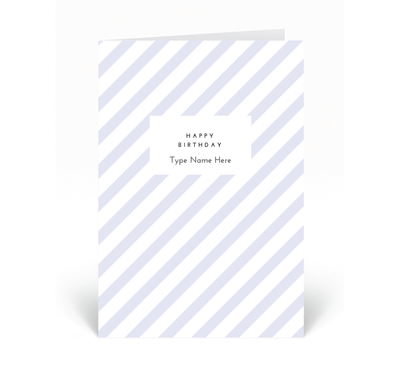 Personalised Card - Happy Birthday - Stripe - Lilac