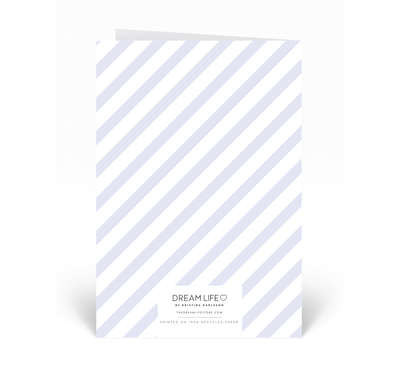 Personalised Card - Happy Birthday - Stripe - Lilac