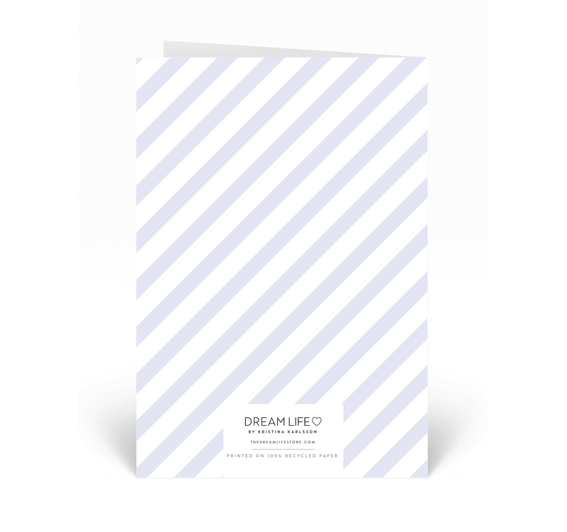 Personalised Card - Happy Birthday - Stripe - Lilac