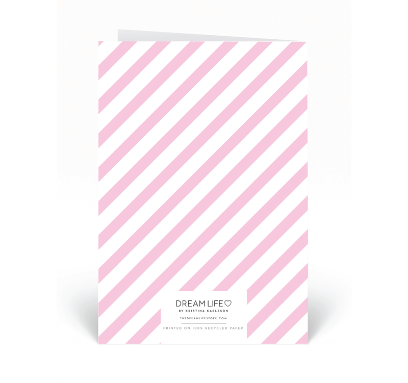 Personalised Card - Happy Birthday - Stripe - Pink