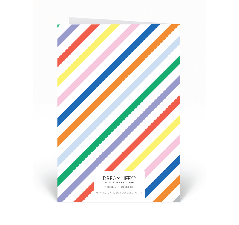 Personalised Card - Happy Birthday - Stripe - Rainbow