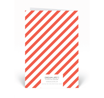 Personalised Card - Happy Birthday  - Stripe - Red