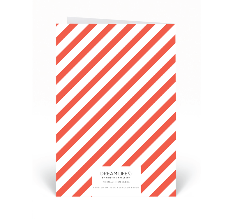 Personalised Card - Happy Birthday  - Stripe - Red