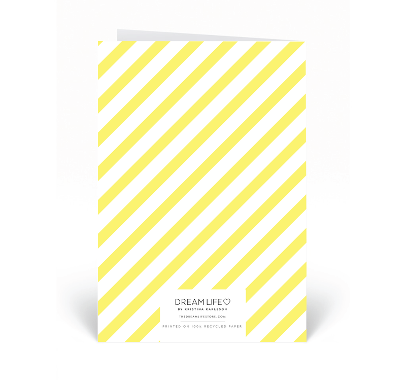 Personalised Card - Happy Birthday - Stripe - Yellow