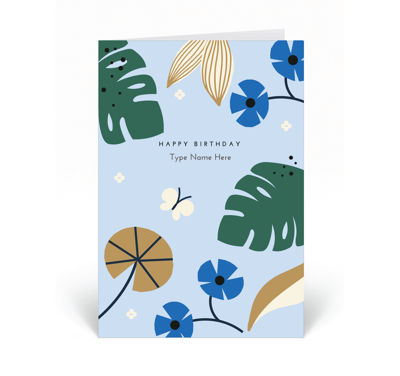 Personalised Card - Happy Birthday - Tropical - Blue