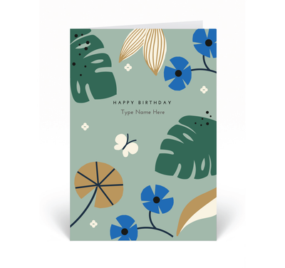 Personalised Card - Happy Birthday - Tropical - Green