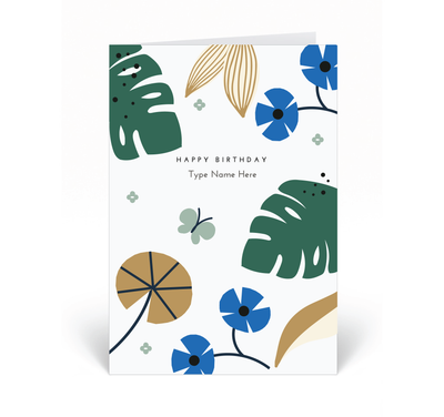 Personalised Card - Happy Birthday - Tropical - White
