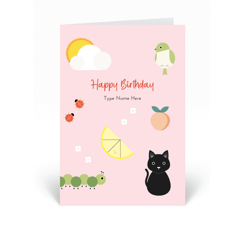 Personalised Card - Happy Birthday - Pink