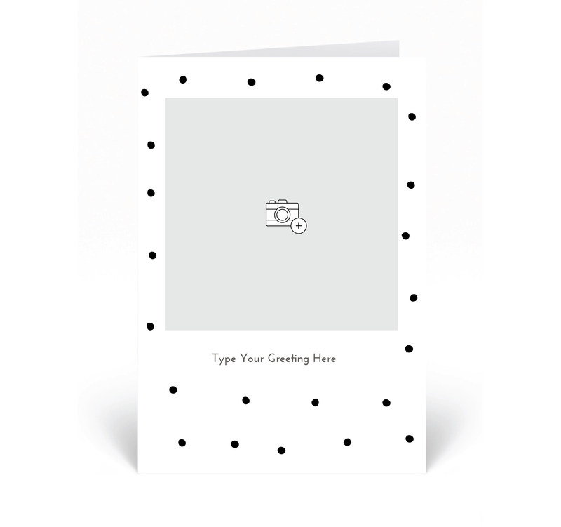 Personalised Photo Card - Dots - Black