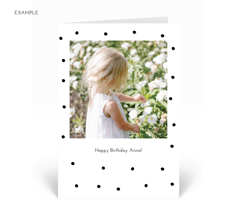 Personalised Photo Card - Dots - Black