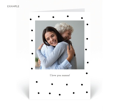 Personalised Photo Card - Dots - Black