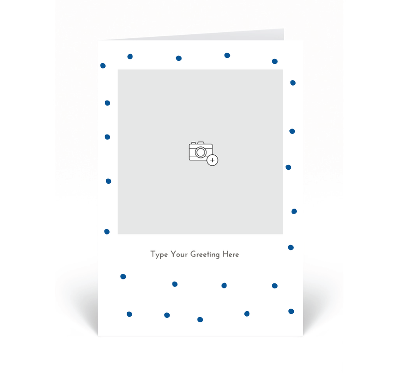 Personalised Photo Card - Dots - Blue