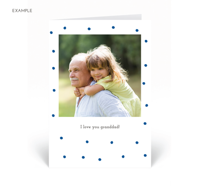 Personalised Photo Card - Dots - Blue