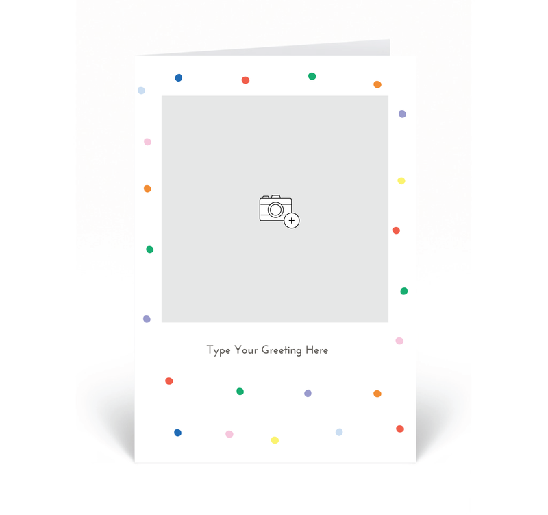 Personalised Photo Card - Dots - Rainbow