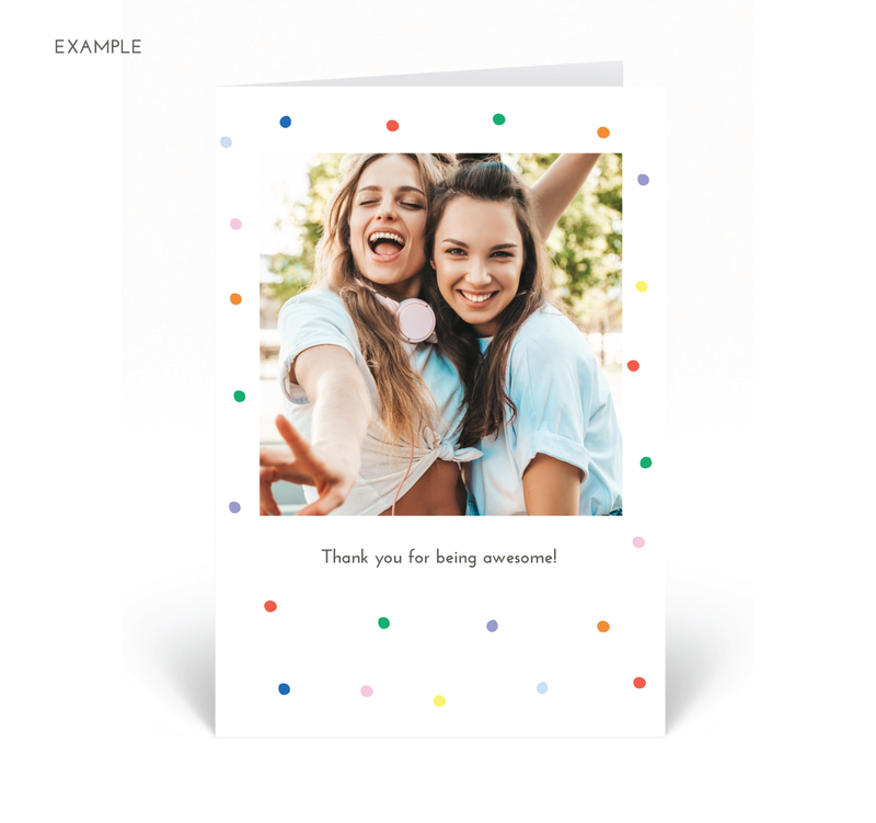 Personalised Photo Card - Dots - Rainbow