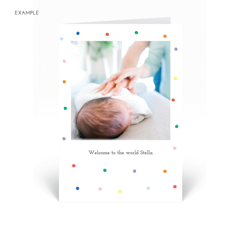 Personalised Photo Card - Dots - Rainbow