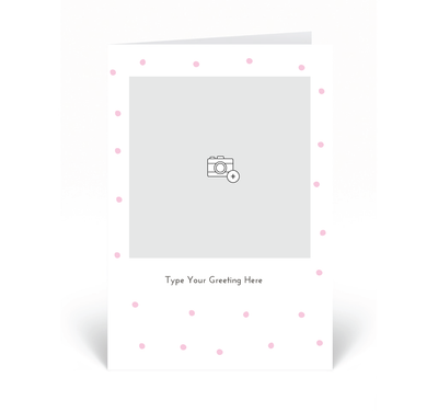 Personalised Photo Card - Dots - Pink