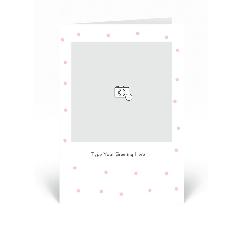 Personalised Photo Card - Dots - Pink