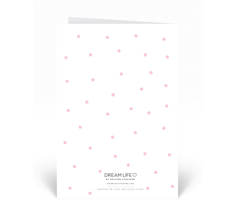 Personalised Photo Card - Dots - Pink