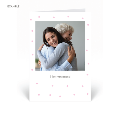 Personalised Photo Card - Dots - Pink