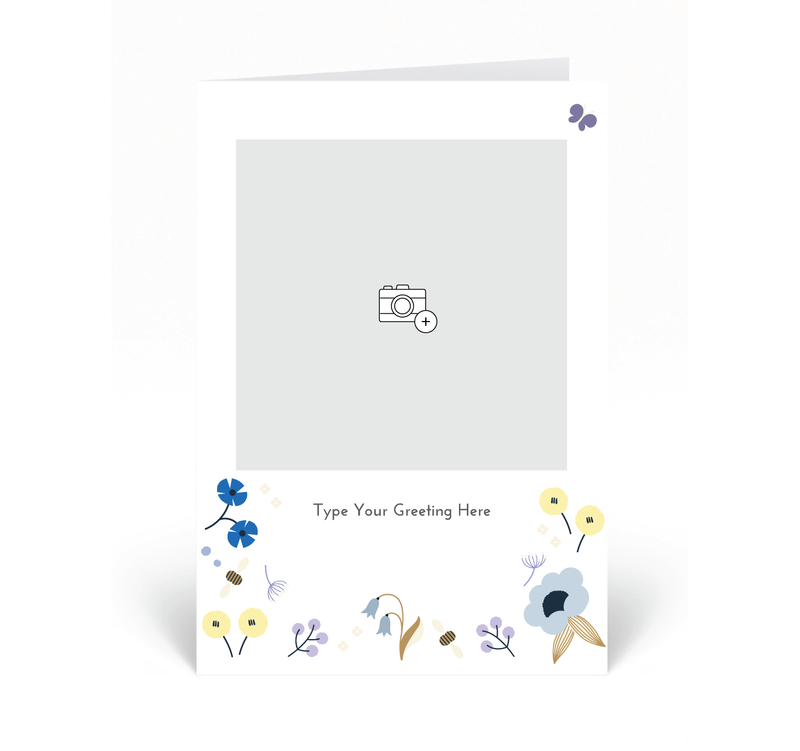 Personalised Photo Card - Spring - Blue