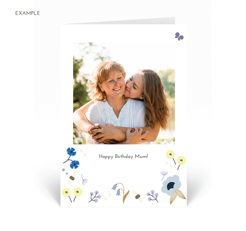 Personalised Photo Card - Spring - Blue