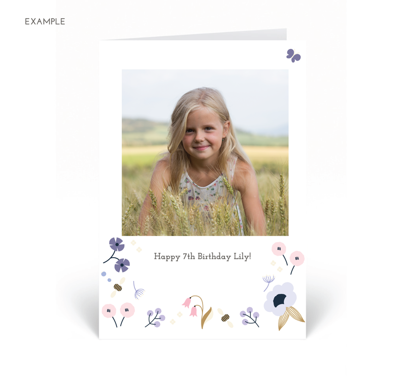 Personalised Photo Card - Spring - Lilac