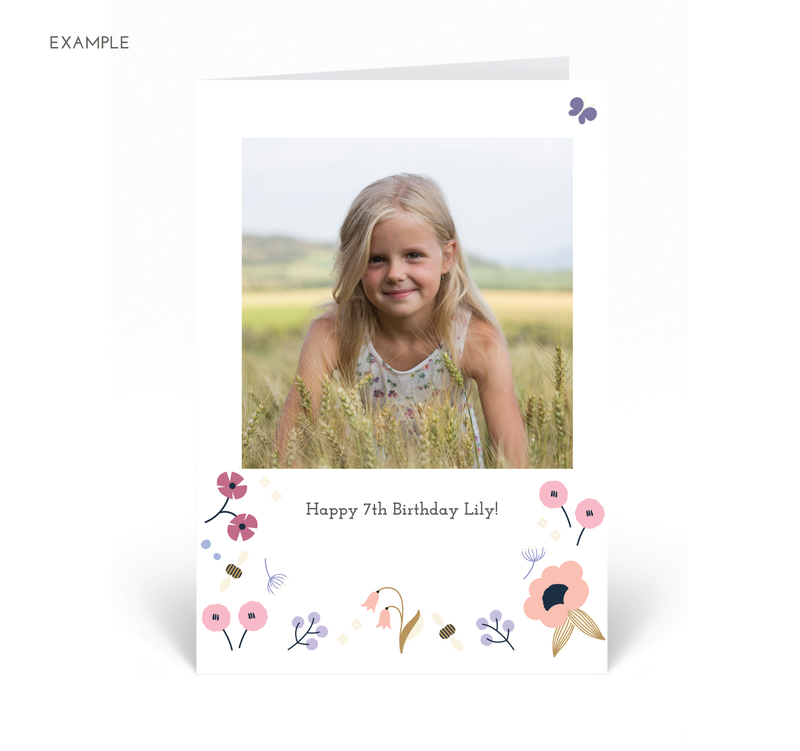 Personalised Photo Card - Spring - Pink