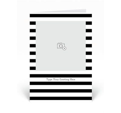 Personalised Photo Card - Stripe - Black