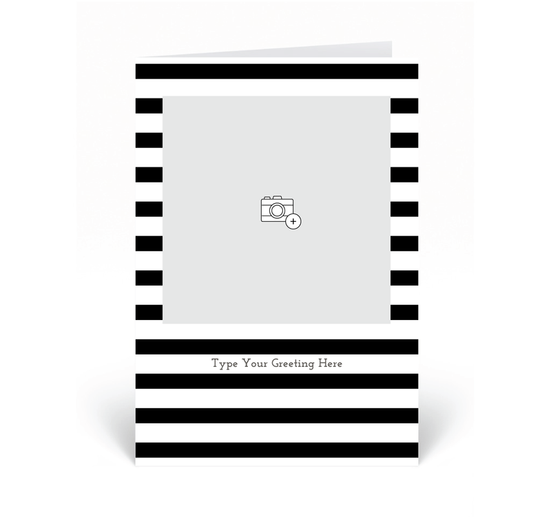 Personalised Photo Card - Stripe - Black