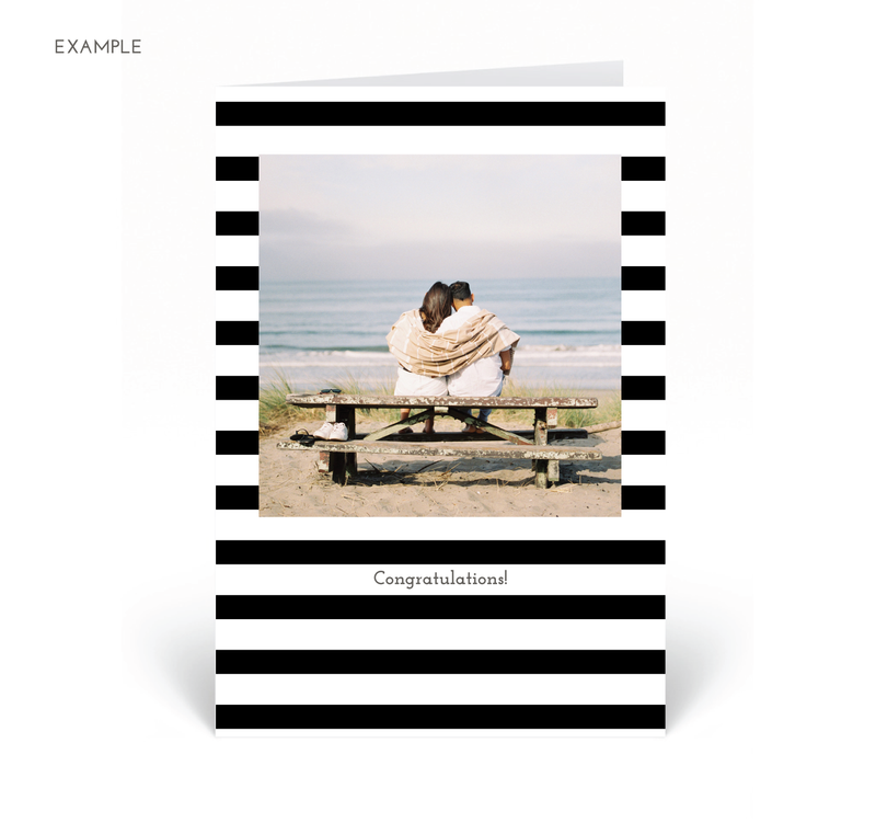 Personalised Photo Card - Stripe - Black