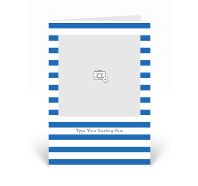 Personalised Photo Card - Stripe - Blue