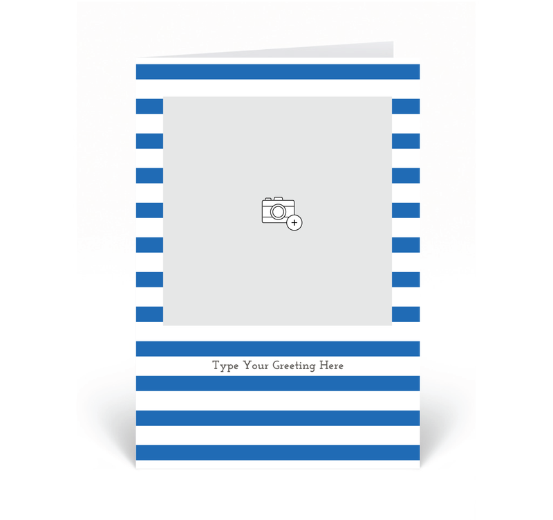 Personalised Photo Card - Stripe - Blue