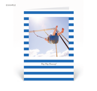 Personalised Photo Card - Stripe - Blue