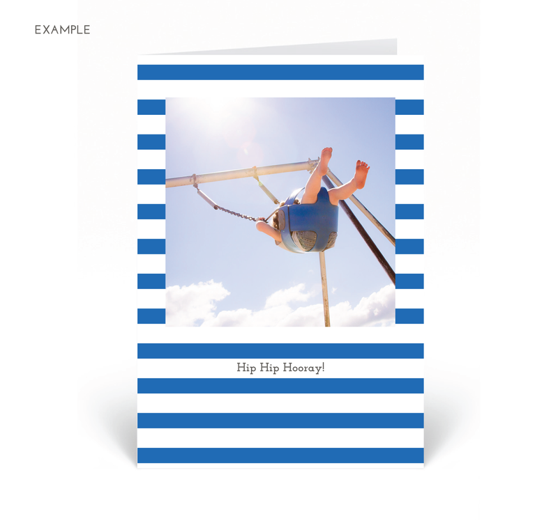 Personalised Photo Card - Stripe - Blue