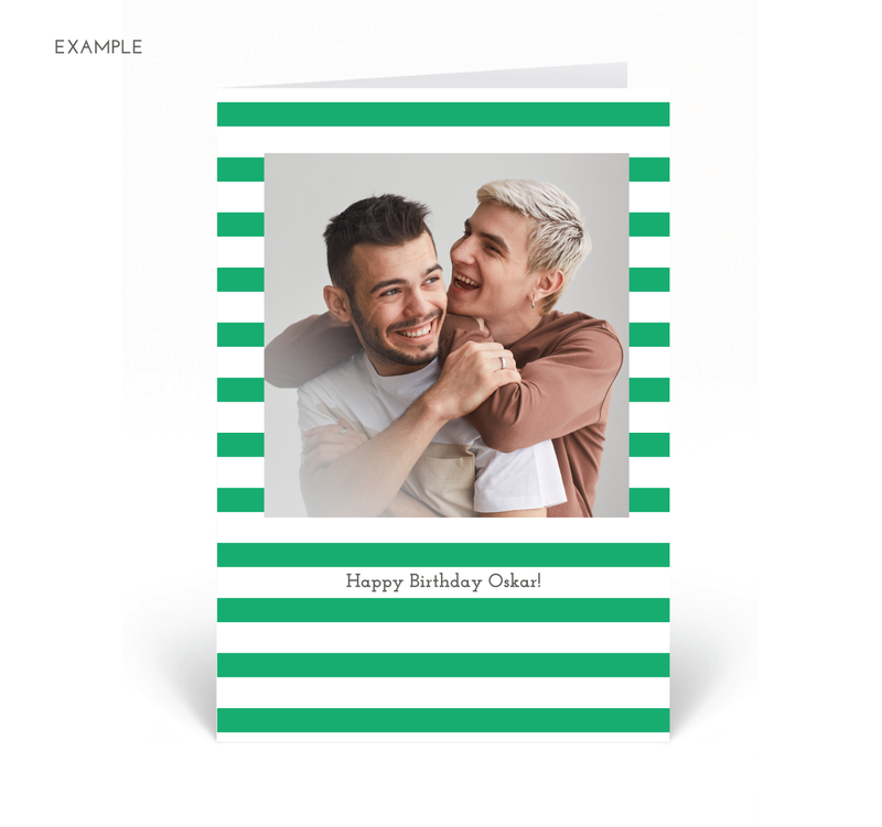 Personalised Photo Card - Stripe - Green