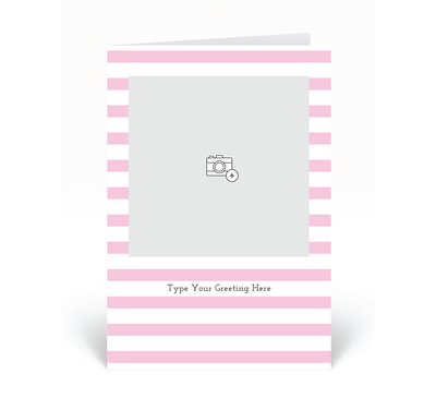 Personalised Photo Card - Stripe - Pink