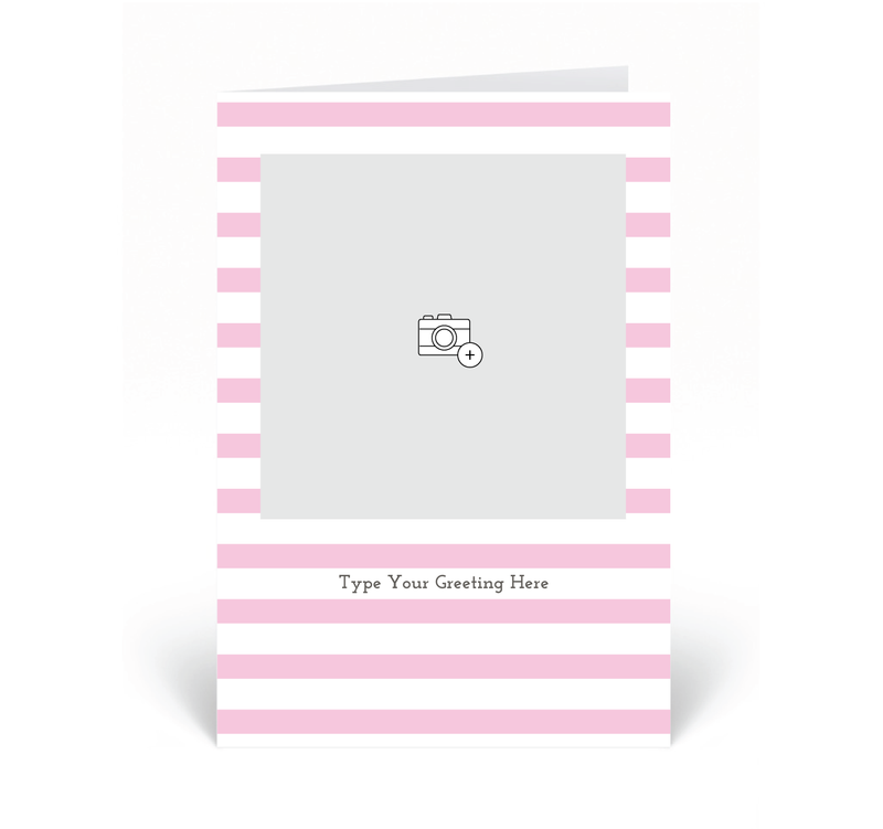 Personalised Photo Card - Stripe - Pink