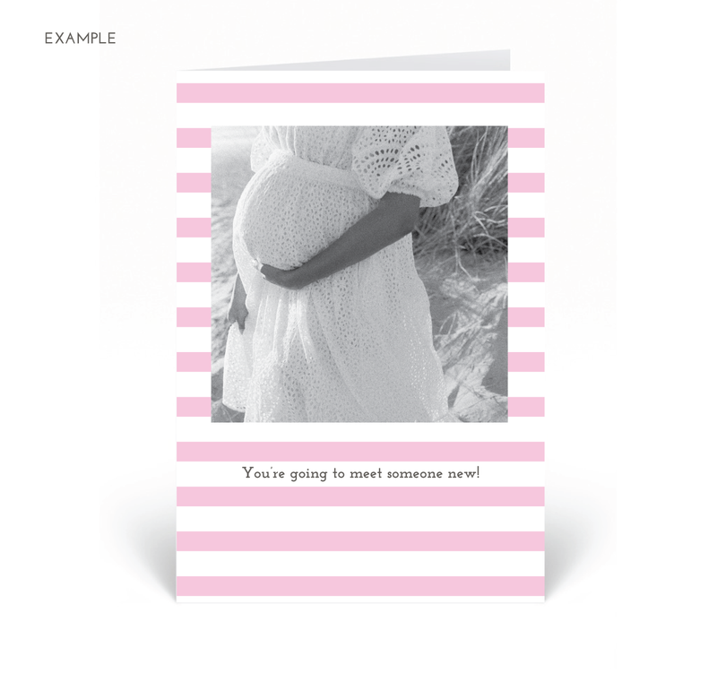 Personalised Photo Card - Stripe - Pink