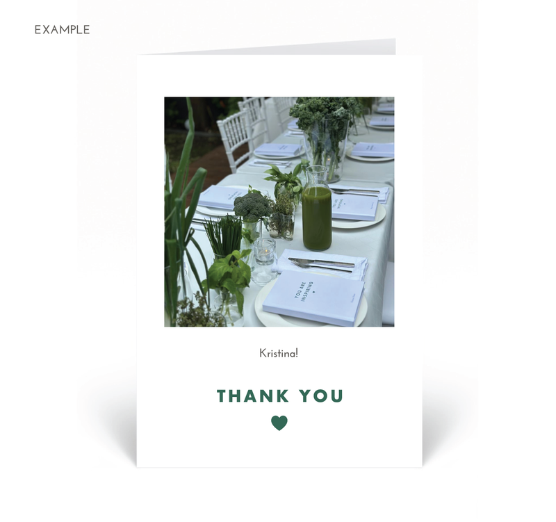 Personalised  Photo Card - Thank You - Green