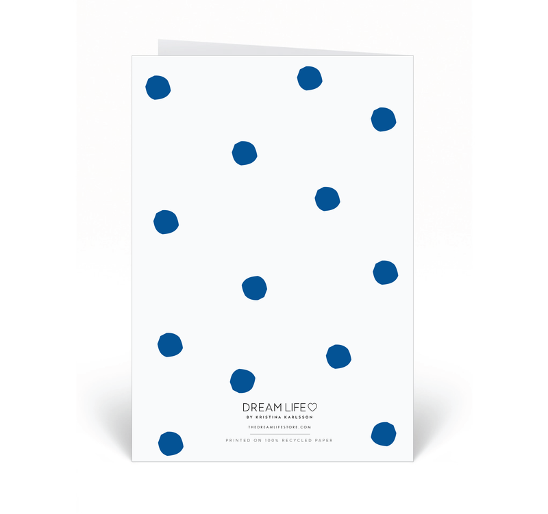 Personalised Card - Happy Birthday - Dots - Blue
