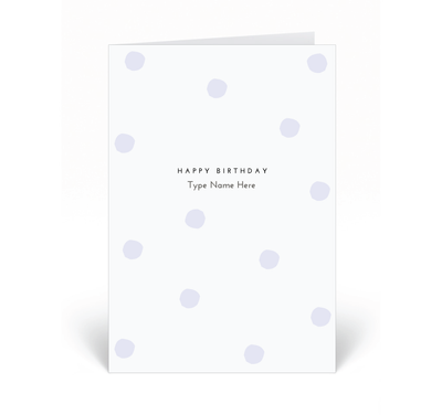 Personalised Card - Happy Birthday - Dots - Lilac