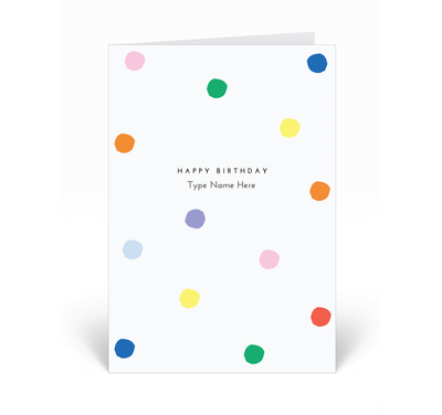 Personalised Card - Happy Birthday - Dots - Rainbow