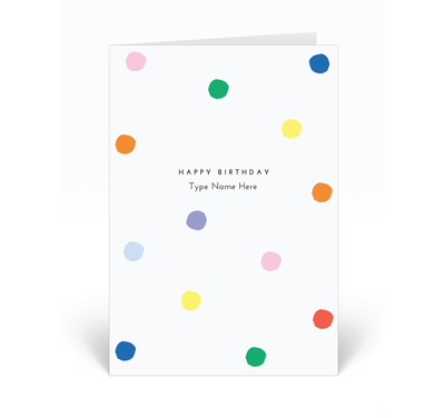 Personalised Card - Happy Birthday - Dots - Rainbow