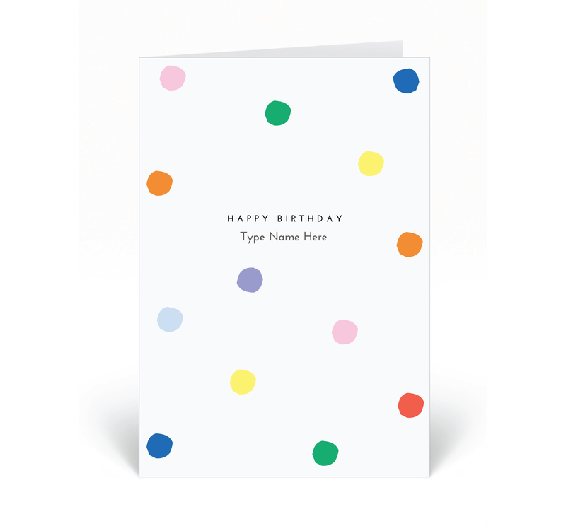 Personalised Card - Happy Birthday - Dots - Rainbow