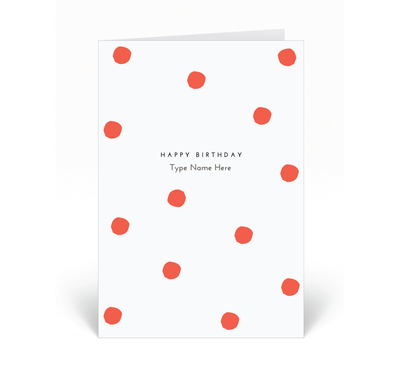 Personalised Card - Happy Birthday - Dots - Red