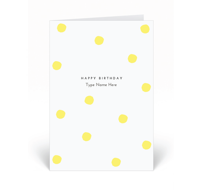 Personalised Card - Happy Birthday - Dots - Yellow