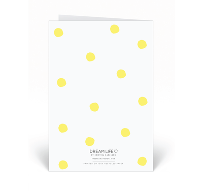 Personalised Card - Happy Birthday - Dots - Yellow