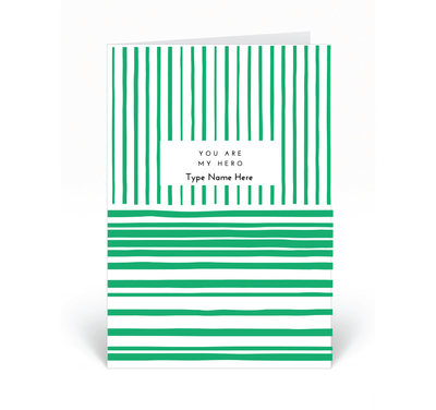 Personalised Card - You're My Hero - Green